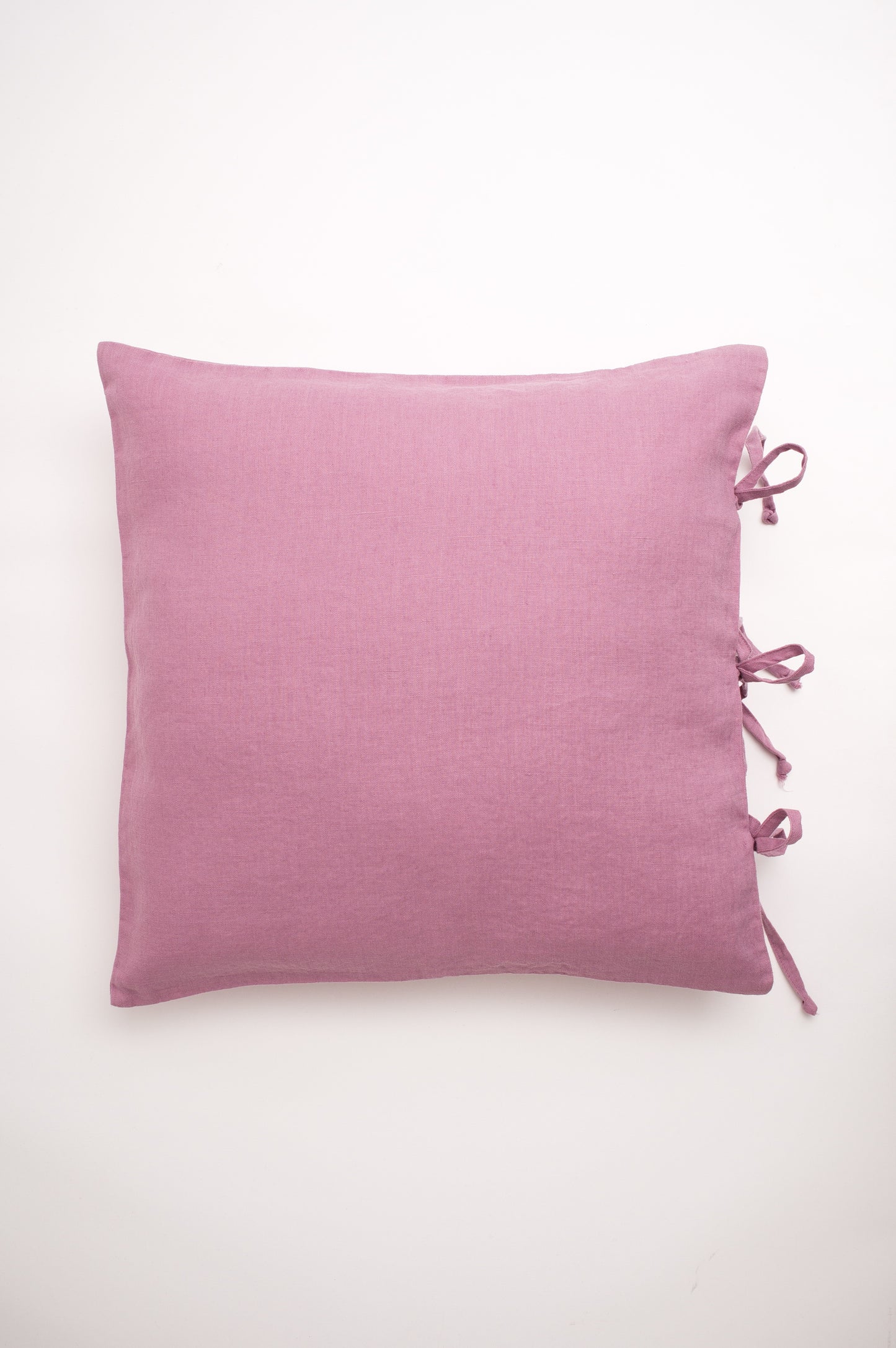 Plain linen decorative cushion covers with ties