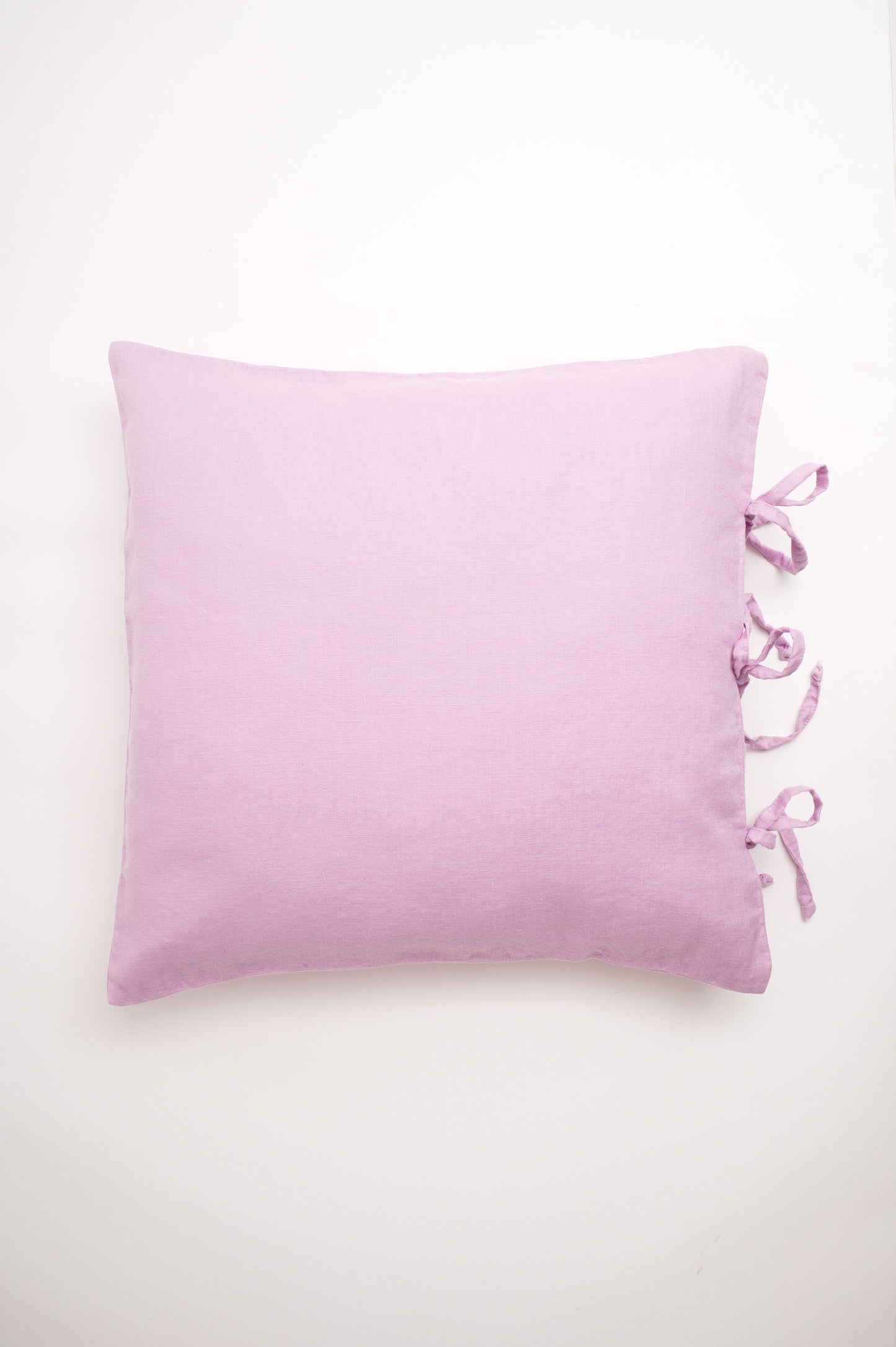 Plain linen decorative cushion covers with ties