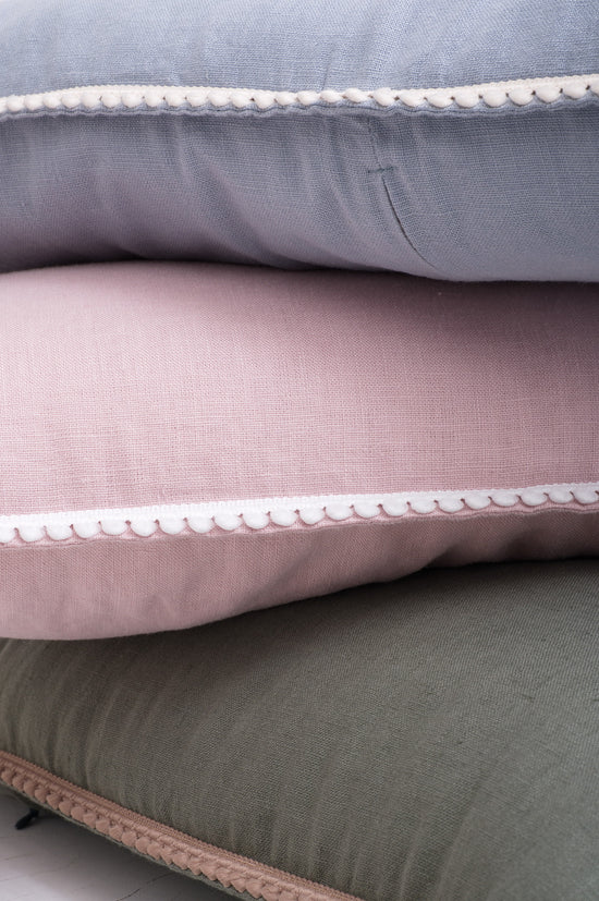 French pom-pom trim pillowcase