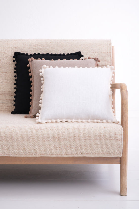 French pom-pom trim pillowcase