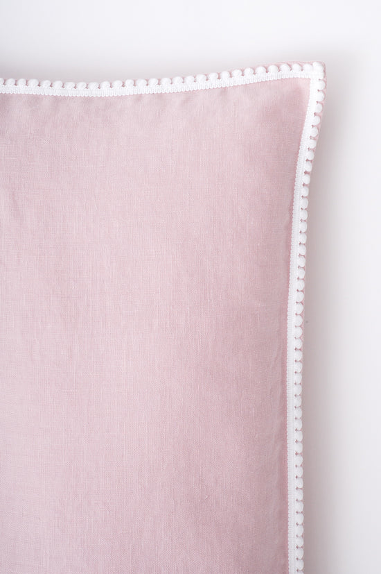 French pom-pom trim pillowcase