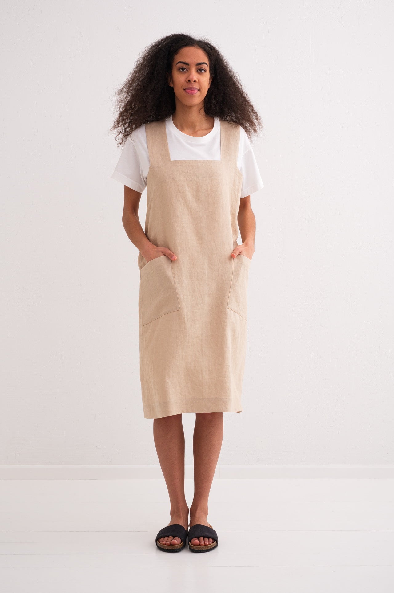 linen beige japanese apron